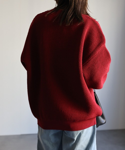 CREARE -LINO-(クレアーレリノ)の「ルーズ スポンジ クルーネック ニット <ユニセックス>(ニット/セーター・メンズ・ブラック/ブルー/レッド/アイボリー・M/L)」の19枚目の写真