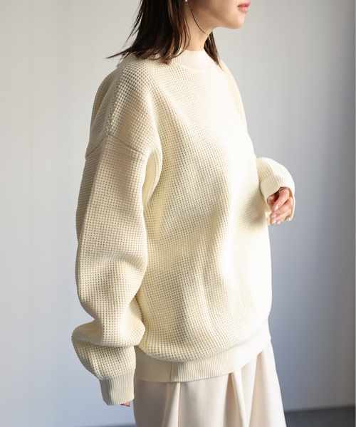 CREARE -LINO-(クレアーレリノ)の「ルーズ スポンジ クルーネック ニット <ユニセックス>(ニット/セーター・メンズ・ブラック/ブルー/レッド/アイボリー・M/L)」の13枚目の写真