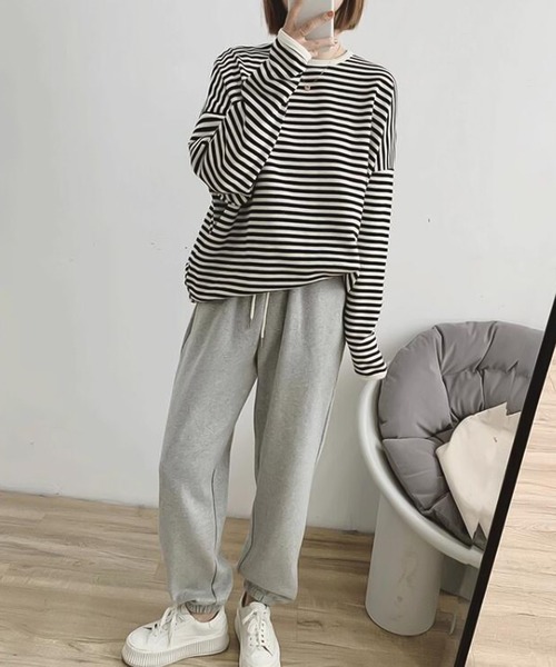 Ulysses（ユリシス）の「ボーダーカットソー（Tシャツ/カットソー・レディース・ブラック/ネイビー/ブラウン・M/L）」の18枚目の写真