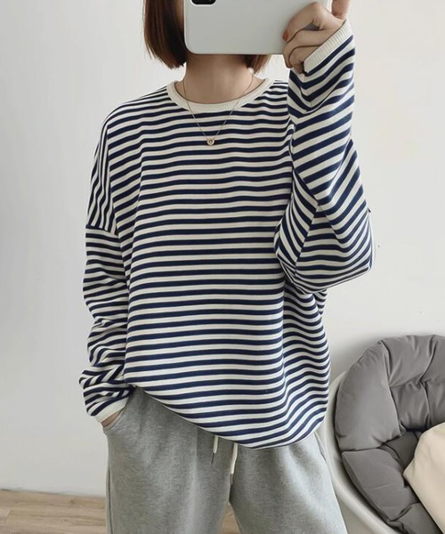 Ulysses（ユリシス）の「ボーダーカットソー（Tシャツ/カットソー・レディース・ブラック/ネイビー/ブラウン・M/L）」の20枚目の写真