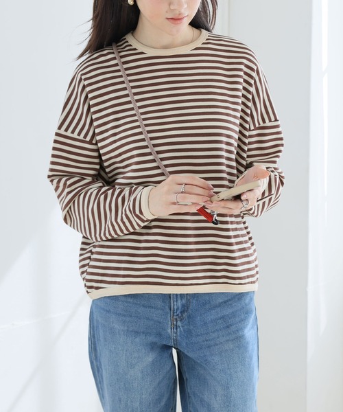 Ulysses（ユリシス）の「ボーダーカットソー（Tシャツ/カットソー・レディース・ブラック/ネイビー/ブラウン・M/L）」の12枚目の写真