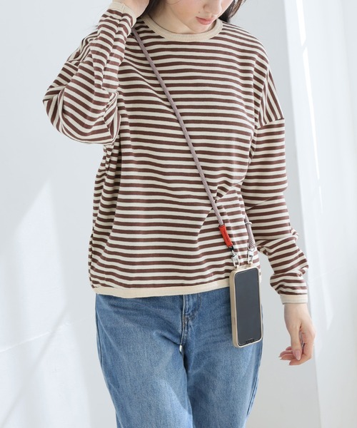 Ulysses（ユリシス）の「ボーダーカットソー（Tシャツ/カットソー・レディース・ブラック/ネイビー/ブラウン・M/L）」の10枚目の写真