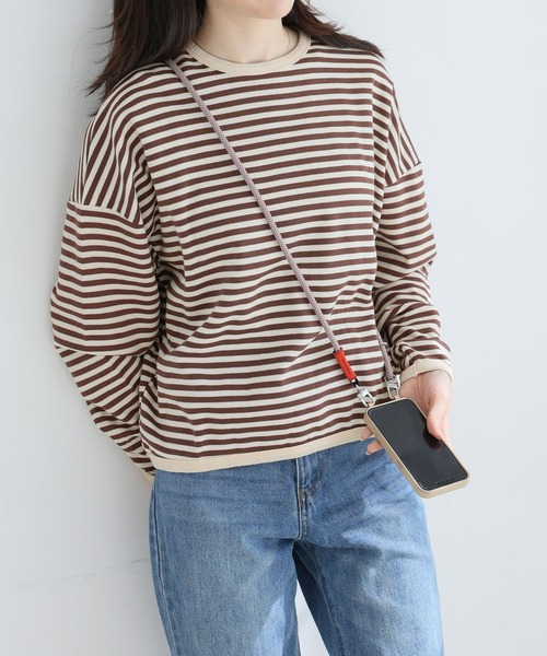 Ulysses（ユリシス）の「ボーダーカットソー（Tシャツ/カットソー・レディース・ブラック/ネイビー/ブラウン・M/L）」の9枚目の写真