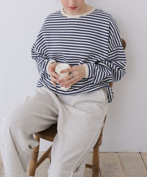 Ulysses（ユリシス）の「ボーダーカットソー（Tシャツ/カットソー・レディース・ブラック/ネイビー/ブラウン・M/L）」の5枚目の写真