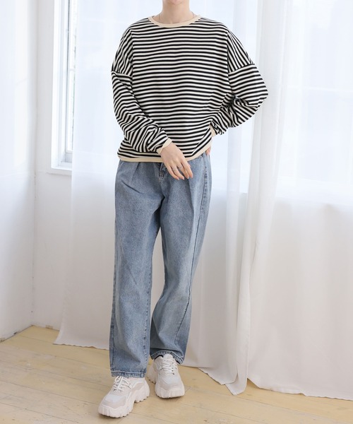 Ulysses（ユリシス）の「ボーダーカットソー（Tシャツ/カットソー・レディース・ブラック/ネイビー/ブラウン・M/L）」の16枚目の写真