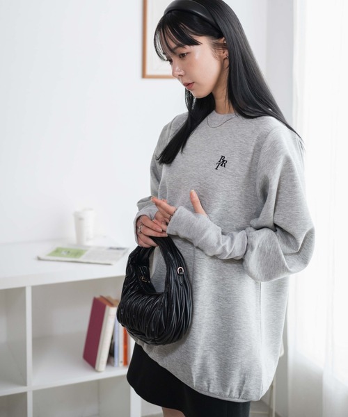 WEGO（ウィゴー）の「WEGO/アームデザインスウェットチュニック（スウェット・レディース・ブラック/杢グレー・FREE）」の13枚目の写真