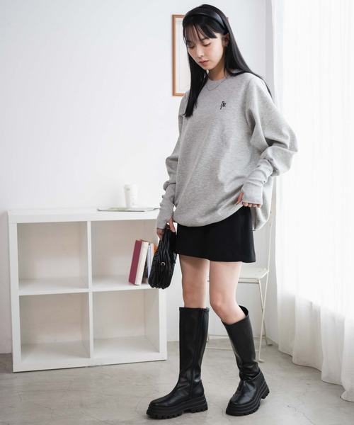 WEGO（ウィゴー）の「WEGO/アームデザインスウェットチュニック（スウェット・レディース・ブラック/杢グレー・FREE）」の16枚目の写真