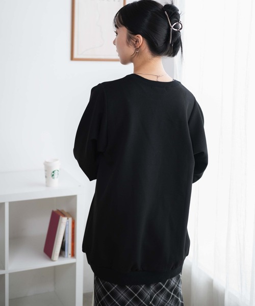 WEGO（ウィゴー）の「WEGO/アームデザインスウェットチュニック（スウェット・レディース・ブラック/杢グレー・FREE）」の10枚目の写真