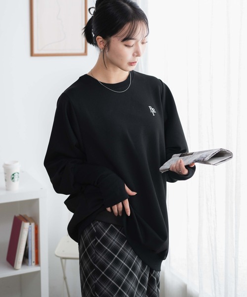 WEGO（ウィゴー）の「WEGO/アームデザインスウェットチュニック（スウェット・レディース・ブラック/杢グレー・FREE）」の11枚目の写真