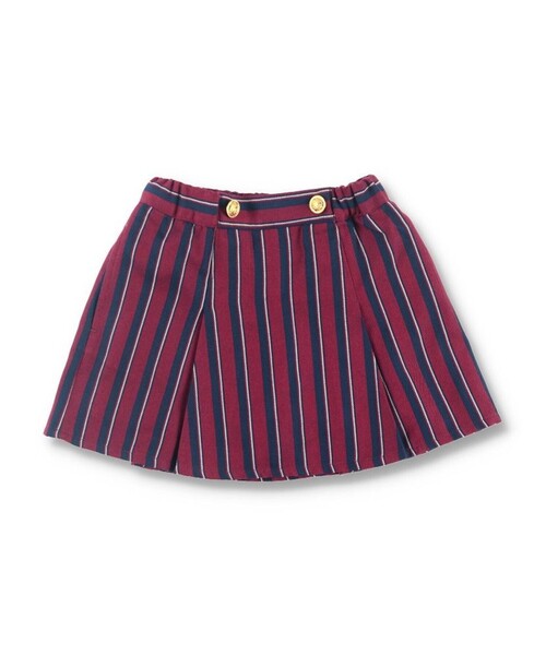BRANSHES(ブランシェス)の「【お揃い】レジメンタルストライプインナーパンツ付きスカート(スカート・キッズ・エンジ/グリーン・90/140/110/130/100/150/120)」の3枚目の写真
