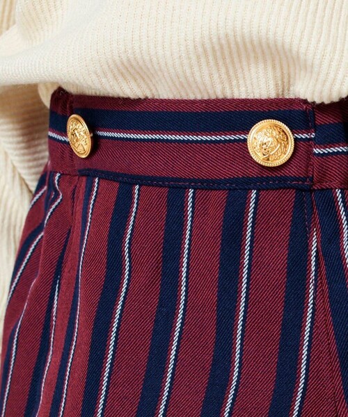 BRANSHES(ブランシェス)の「【お揃い】レジメンタルストライプインナーパンツ付きスカート(スカート・キッズ・エンジ/グリーン・90/140/110/130/100/150/120)」の9枚目の写真