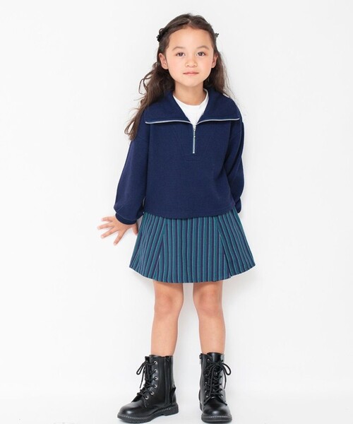 BRANSHES(ブランシェス)の「【お揃い】レジメンタルストライプインナーパンツ付きスカート(スカート・キッズ・エンジ/グリーン・90/140/110/130/100/150/120)」の15枚目の写真