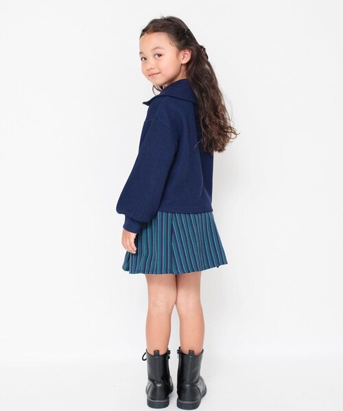 BRANSHES(ブランシェス)の「【お揃い】レジメンタルストライプインナーパンツ付きスカート(スカート・キッズ・エンジ/グリーン・90/140/110/130/100/150/120)」の16枚目の写真