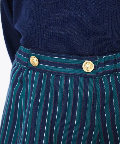 BRANSHES(ブランシェス)の「【お揃い】レジメンタルストライプインナーパンツ付きスカート(スカート・キッズ・エンジ/グリーン・90/140/110/130/100/150/120)」の20枚目の写真