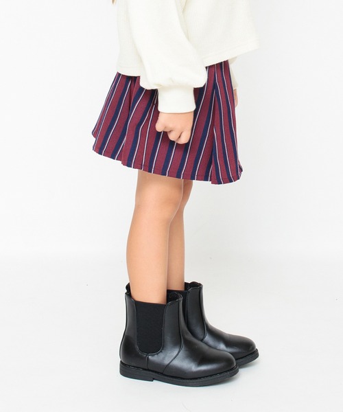 BRANSHES(ブランシェス)の「【お揃い】レジメンタルストライプインナーパンツ付きスカート(スカート・キッズ・エンジ/グリーン・90/140/110/130/100/150/120)」の2枚目の写真