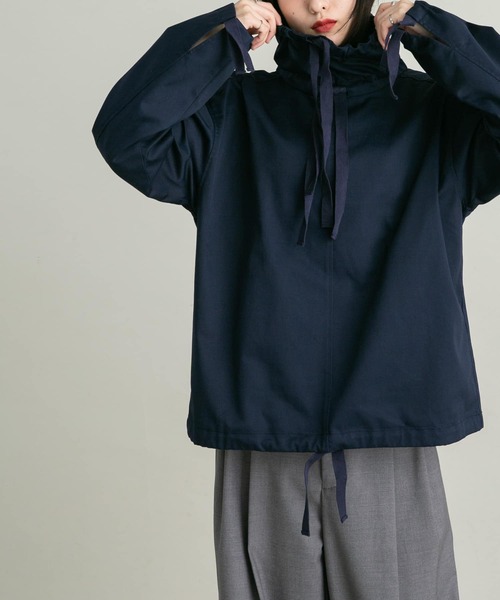 KBF（ケイビーエフ）の「スタンドカラーアノラック（シャツ/ブラウス・レディース・オフホワイト/ネイビー・ONE）」の10枚目の写真