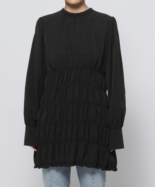 LOWRYS FARM(ローリーズファーム)の「2WAYシャーリングチュニックLS 977232(シャツ/ブラウス・レディース・アイボリー/ブラック/その他・FREE)」の19枚目の写真