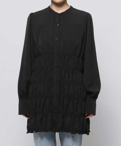 LOWRYS FARM(ローリーズファーム)の「2WAYシャーリングチュニックLS 977232(シャツ/ブラウス・レディース・アイボリー/ブラック/その他・FREE)」の22枚目の写真
