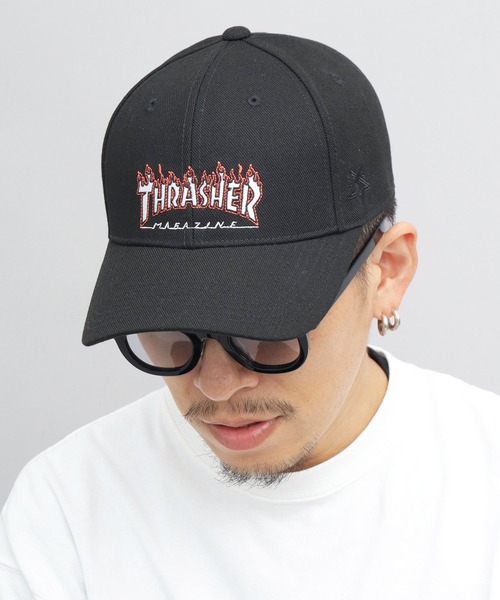 THRASHER（スラッシャー）の「FLAME LOGO ツイルキャップ（キャップ・メンズ・ブラック/グレー/ホワイト・FREE）」の2枚目の写真