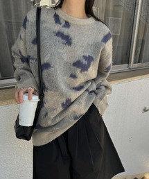 brindled double jacquard brushed knit