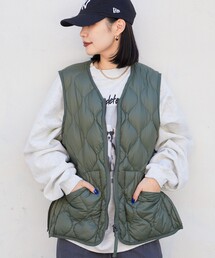 TAION | TAION/タイオン MILITARY WZIP V VEST/ミリタリーダブルジップ キルティングダウンベスト(ダウンベスト)
