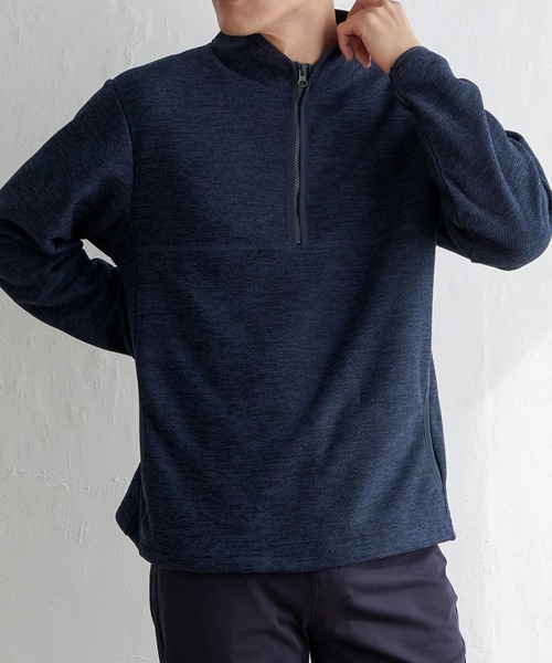 ikka(イッカ)の「メランジフリースハーフジッププルオーバー(スウェット・メンズ・チャコールグレー/グリーン/ネイビー/グレー・L/M/S/XL)」の4枚目の写真