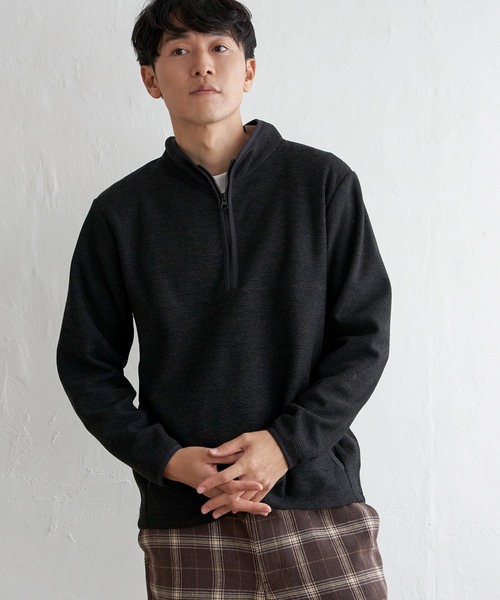 ikka(イッカ)の「メランジフリースハーフジッププルオーバー(スウェット・メンズ・チャコールグレー/グリーン/ネイビー/グレー・L/M/S/XL)」の22枚目の写真