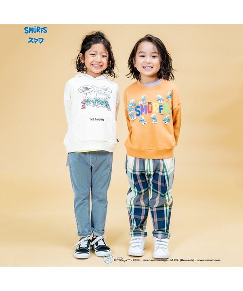 F.O.KIDS（エフオーキッズ）の「スマーフコラボフーディー（パーカー・キッズ・キナリ/ピンク/チャコール・80/100/90/95/140/130/120/110）」の4枚目の写真