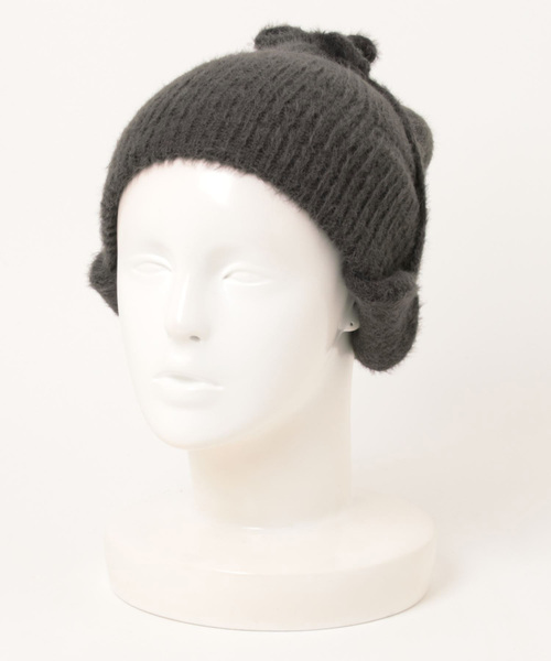 SPINNS（スピンズ）の「【5色カラー展開】耳付きシャギーニット帽 イヤーニットキャップ（ニットキャップ/ビーニー・レディース・ブラック/ホワイト/ブルー/オレンジ/チャコール・ONESIZE）」の3枚目の写真