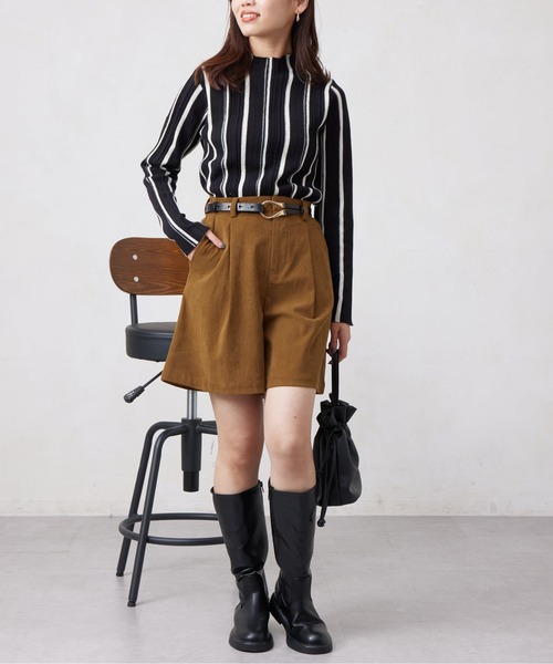 Chez toi(シェトワ)の「ピンタックストライプニットプルオーバー(ニット/セーター・レディース・ブラック/アイボリー/グレイッシュベージュ・FREE)」の21枚目の写真
