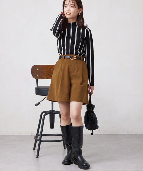 Chez toi(シェトワ)の「ピンタックストライプニットプルオーバー(ニット/セーター・レディース・ブラック/アイボリー/グレイッシュベージュ・FREE)」の19枚目の写真