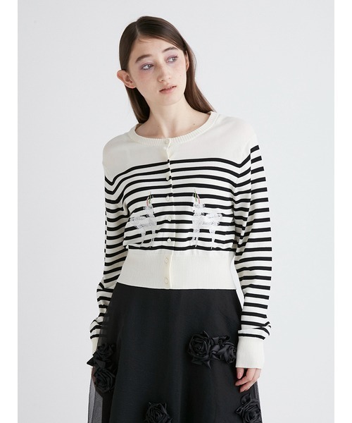 FURFUR(ファーファー)の「樋上公実子コラボ“Jade”カーディガン(カーディガン/ボレロ・レディース・ライトブルー/その他/ブラック・FREE)」の6枚目の写真