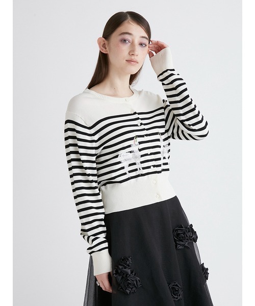 FURFUR(ファーファー)の「樋上公実子コラボ“Jade”カーディガン(カーディガン/ボレロ・レディース・ライトブルー/その他/ブラック・FREE)」の7枚目の写真