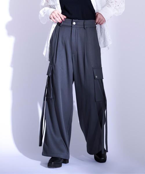ZOE ゾエ ウール カーゴパンツ L~XL相当 2022AW オシャレ 新品 earth_eco_loco 最大15％OFFクーポン対象 ワイドパンツ
