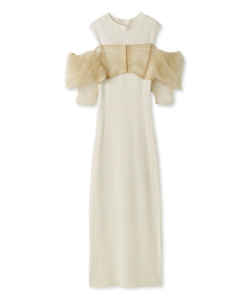 SNIDEL（スナイデル）の「チュールボレロリブニットワンピース（ワンピース・レディース・ブラック/ピンク/アイボリー・FREE）」の9枚目の写真