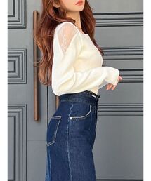 RESEXXY | レースドッキングリブニットトップス(ニット/セーター)