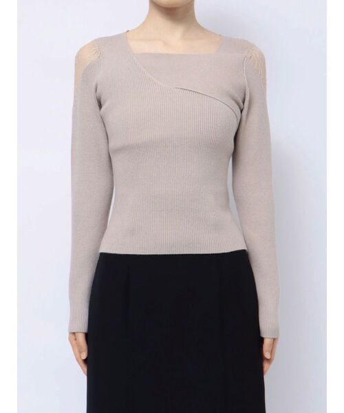 RESEXXY（リゼクシー）の「レースドッキングリブニットトップス（ニット/セーター・レディース・ホワイト/ブラック/ベージュ・FREE）」の22枚目の写真