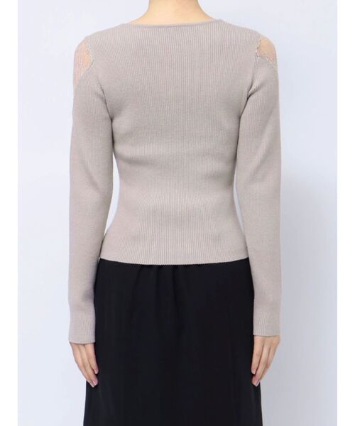 RESEXXY（リゼクシー）の「レースドッキングリブニットトップス（ニット/セーター・レディース・ホワイト/ブラック/ベージュ・FREE）」の20枚目の写真