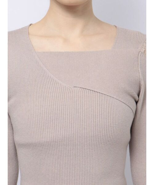 RESEXXY（リゼクシー）の「レースドッキングリブニットトップス（ニット/セーター・レディース・ホワイト/ブラック/ベージュ・FREE）」の14枚目の写真