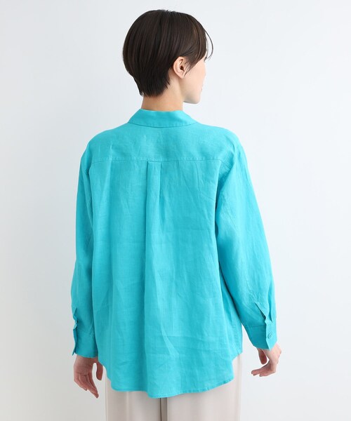 INDIVI（インディヴィ）の「◆【洗える／UVケア／麻100％】ノルマンディリネンシャツ（シャツ/ブラウス・レディース・ブラック系2/ブラウン系その他/ブルーグリーン/ホワイト/ベージュ/パープル/ネイビー・03/05/12/13/15 /19/34/38/07/17）」の8枚目の写真