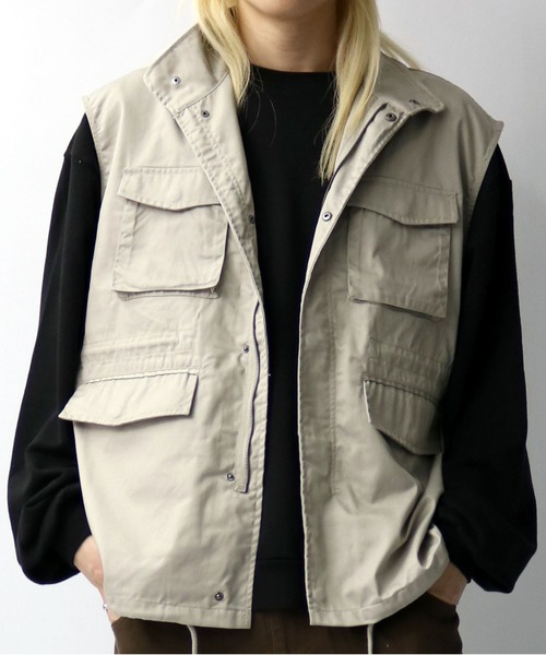 Starting Over（スターティングオーバー）の「TCツイルミリタリーベスト/セットアップ対応（ベスト・メンズ・カーキ/ブラック/ブラウン/オフホワイト・M/XL/L）」の18枚目の写真