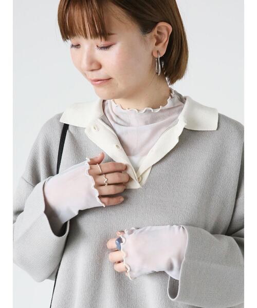 Lugnoncure(ルノンキュール)の「チュールタートルトップス(無地・柄)(Tシャツ/カットソー・レディース・ブラック/グリーン/オフホワイト/ブルー・F)」の3枚目の写真
