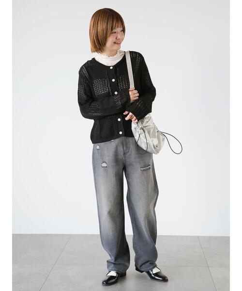 Lugnoncure(ルノンキュール)の「チュールタートルトップス(無地・柄)(Tシャツ/カットソー・レディース・ブラック/グリーン/オフホワイト/ブルー・F)」の6枚目の写真