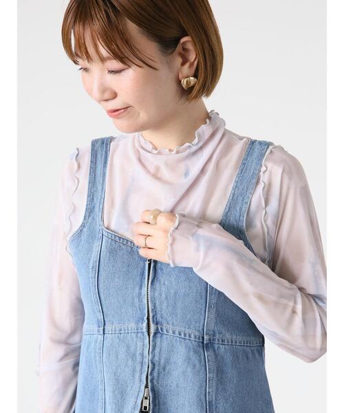 Lugnoncure(ルノンキュール)の「チュールタートルトップス(無地・柄)(Tシャツ/カットソー・レディース・ブラック/グリーン/オフホワイト/ブルー・F)」の17枚目の写真