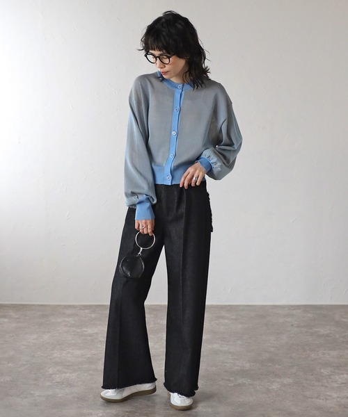 COMMRE（コムル）の「【リバーシブル】シアーニットカーディガン（カーディガン/ボレロ・レディース・イエロー/パープル/ブルー・FREE）」の7枚目の写真