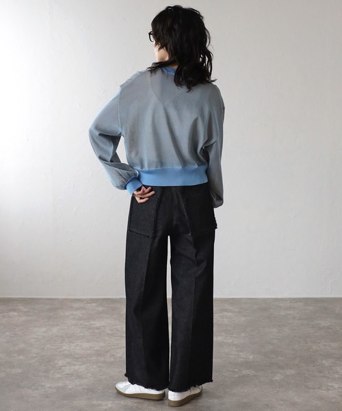 COMMRE（コムル）の「【リバーシブル】シアーニットカーディガン（カーディガン/ボレロ・レディース・イエロー/パープル/ブルー・FREE）」の9枚目の写真