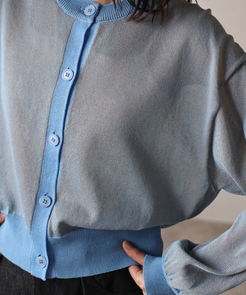 COMMRE（コムル）の「【リバーシブル】シアーニットカーディガン（カーディガン/ボレロ・レディース・イエロー/パープル/ブルー・FREE）」の10枚目の写真