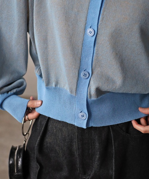 COMMRE（コムル）の「【リバーシブル】シアーニットカーディガン（カーディガン/ボレロ・レディース・イエロー/パープル/ブルー・FREE）」の11枚目の写真