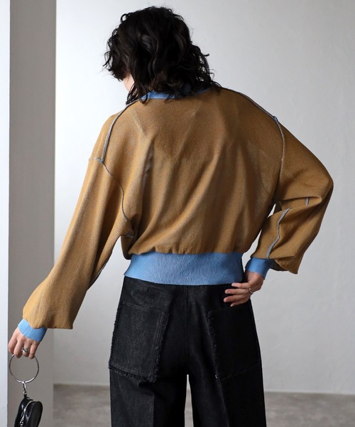 COMMRE（コムル）の「【リバーシブル】シアーニットカーディガン（カーディガン/ボレロ・レディース・イエロー/パープル/ブルー・FREE）」の14枚目の写真