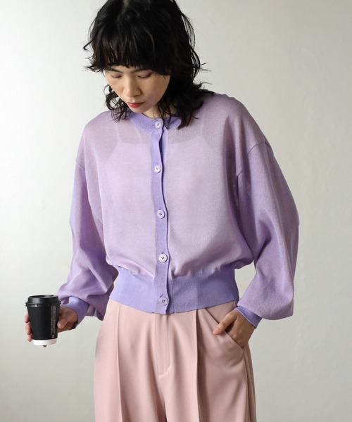 COMMRE（コムル）の「【リバーシブル】シアーニットカーディガン（カーディガン/ボレロ・レディース・イエロー/パープル/ブルー・FREE）」の21枚目の写真